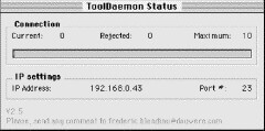Tool Daemon status window