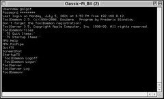 list of files on our System 7 Mac