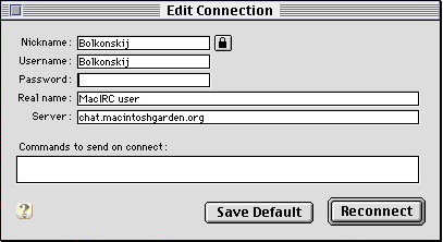 Macirc connecting to the Macintosh Garden IM server